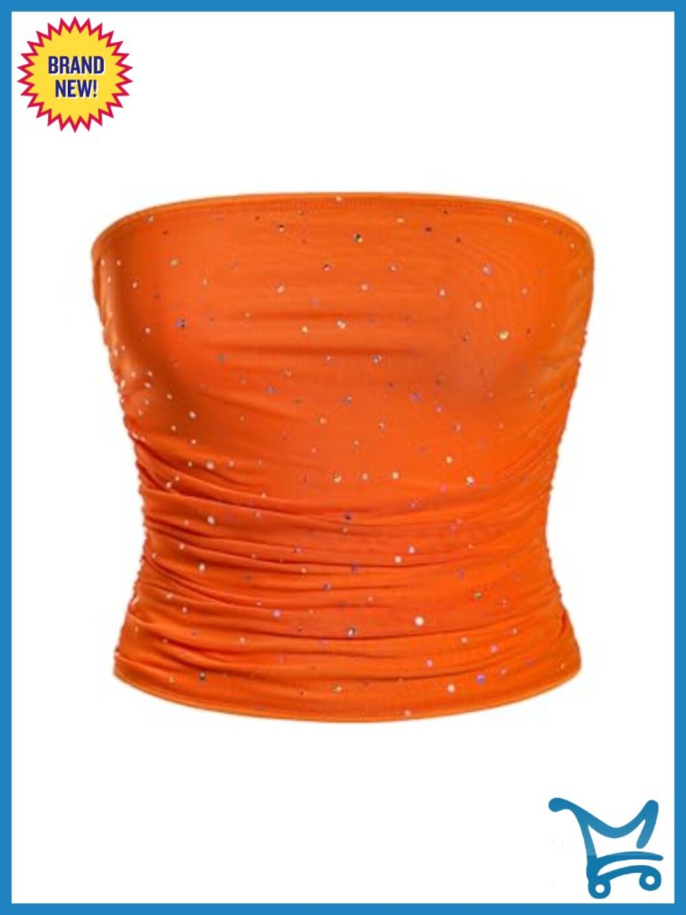 Rhinestone Sleeveless Bandeau Corset Sequin Tube Top